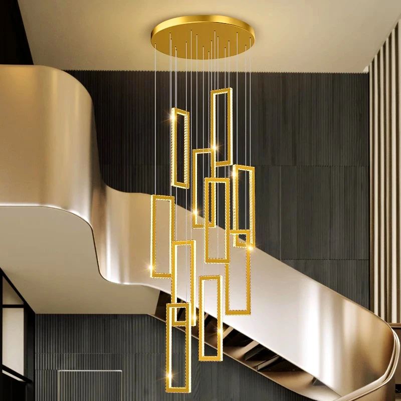 Modern home decoration crystal chandelier, stair Pendant lamp, living room Pendant lights, interior lighting