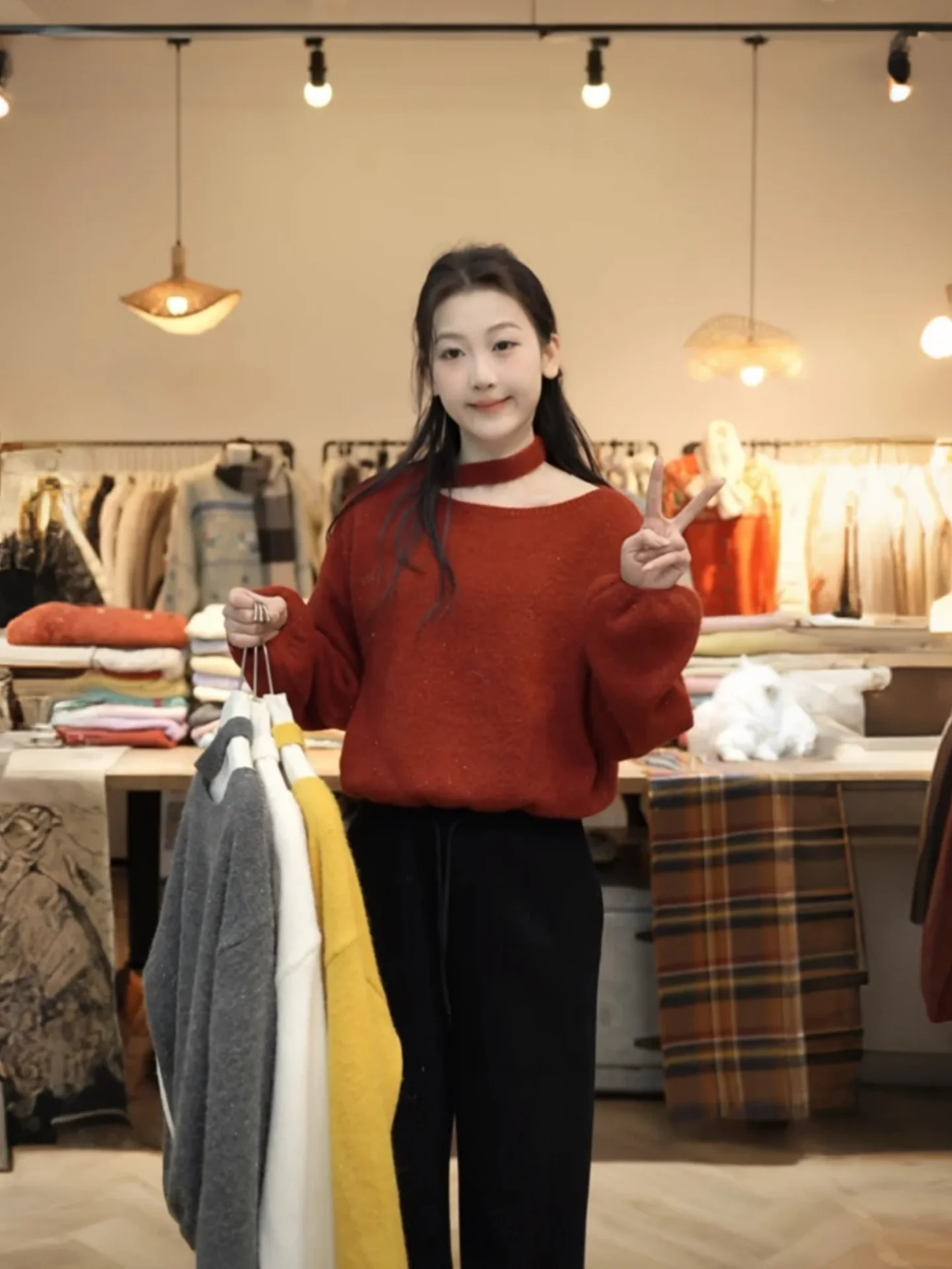 

Slimming V-Ne Knitwear Women's Faionable Spring New Sle Comfortable Long Sve Knitted Sweater Retro Lazy Trendy Top