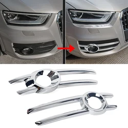 Car Chrome Front Fog Light Frame Cover Trim Tail Lamp Decoration Grille Strips For Audi Q3 2013 2014 2015