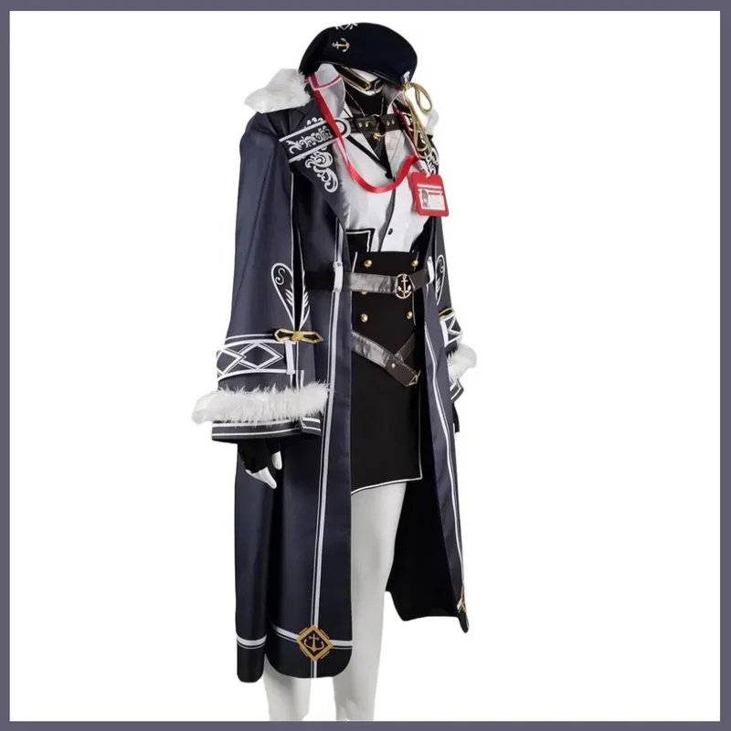 FC6VTuber Virtual YouTuber Nijisanji Houshou Marine Cosplay disfraz peluca capitán uniforme capa falda mujer Sexy carnaval Sui @ FC8!