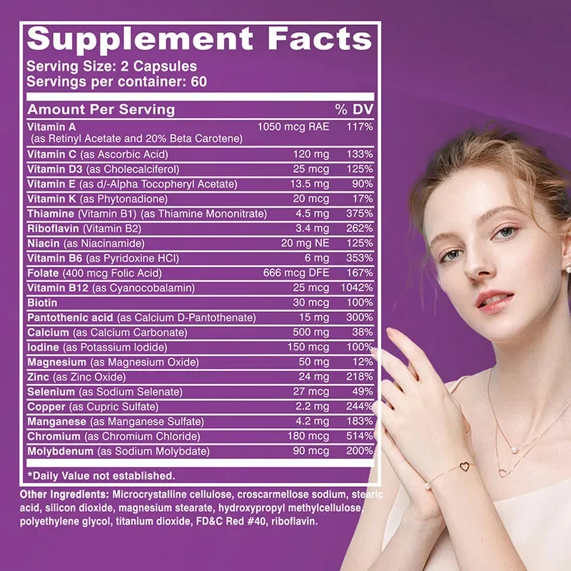 Women’s 50+ Complete Multivitamin - Brain, Heart, Digestive and Immune System Health and Metabolism Support