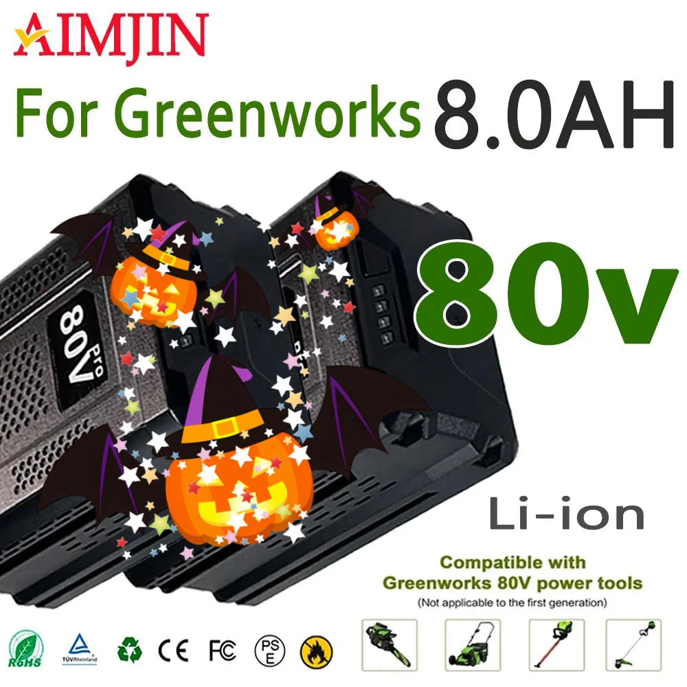 

80V 8000mAh Replacement Battery,for Greenworks PRO 80V Li-ion Battery GBA80150 GBA80150 GBA80200 GBA80250 GBA80300 GBA80500
