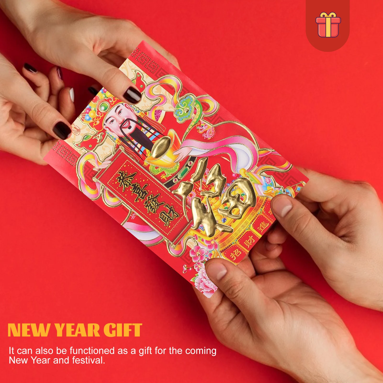 

60 шт., красные конверты с годом кролика, китайский Новый год, весенний фестиваль, пакет денег, подарочный конверт, красный конверт, 2023 мешочек для денег