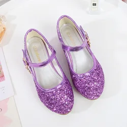 ULKNN – Chaussures violet à talons hauts pour enfants,princesse, en cuir, disponible en rouge, à bout rond, pour fête et mariage, pour filles, taille de 1 à 3 cm,