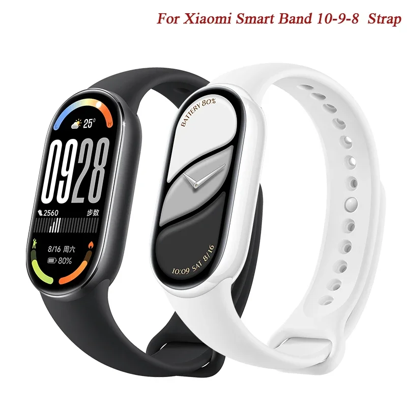 حزام ساعة رياضي لـ Xiaomi Smart Band 10 NFC حزام بديل miband10 سوار مقاوم للماء من السيليكون mi band 9/8 ملحقات
