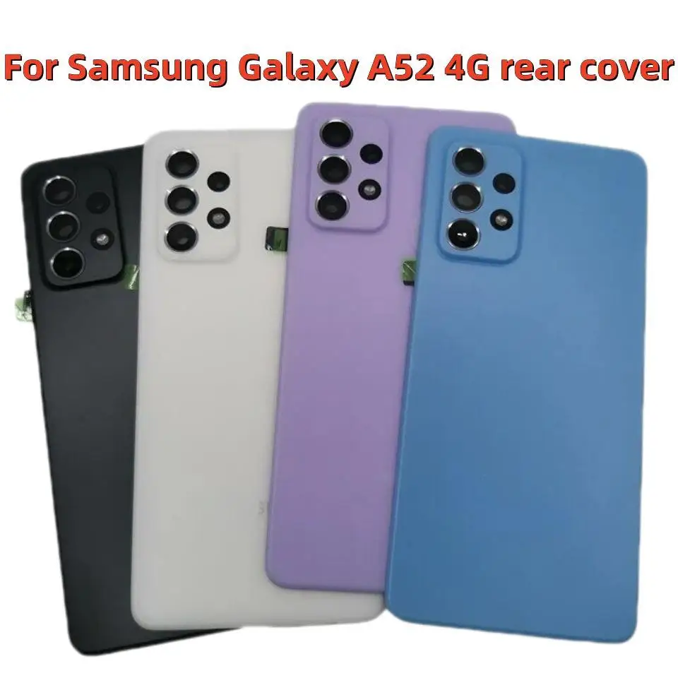 ฝาครอบแบตเตอรี่ด้านหลัง A526 A525สำหรับ Samsung Galaxy A52 4G 5G สำหรับ Galaxy A52s A528ประตูหลังเคสพร้อมเลนส์กล้อง