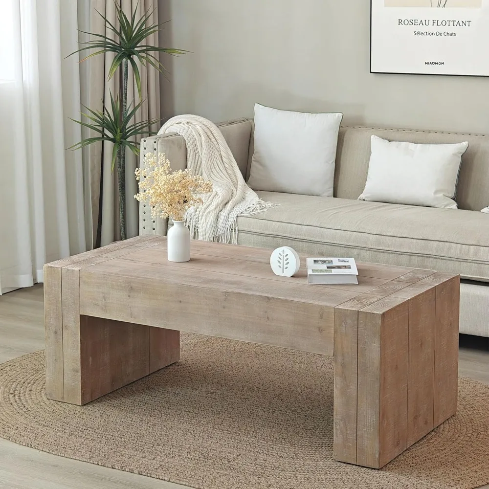 

50" Coffee Table Living Room Wood Table, Versatile Wood Coffee Tables,Modern Nature Coffee Tables
