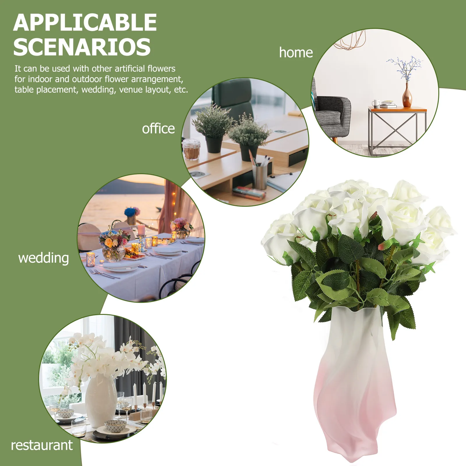 

10pcs Artificial Roses Realistic Silk Flowers Iron Wire Stems Wedding Home Decor Party Decoration Flower Arrangement