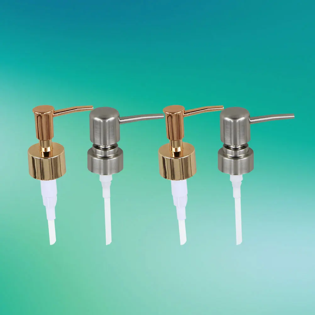 

4Pcs Replacement Press Pump Head Premium Material Long Spout for Hand Soap Lotion Dispenser Works with Viscous Liquids Reuse