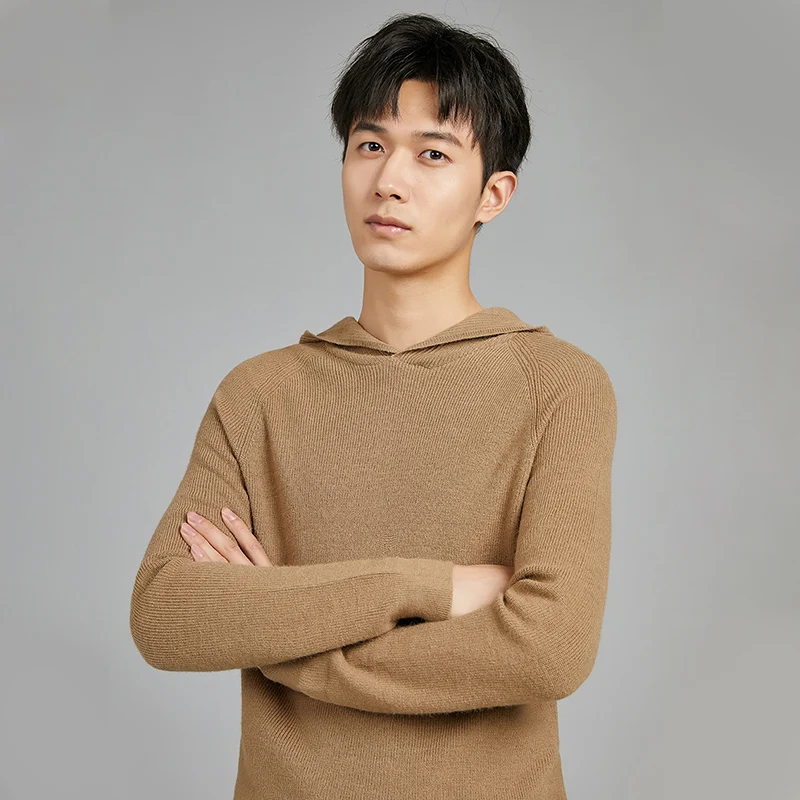 

Свободный повседневный вязаный свитер с длинными рукавами и капюшоном, модный осенне-зимний пуловер, универсальный базовый молодежный свитшот для повседневной носки