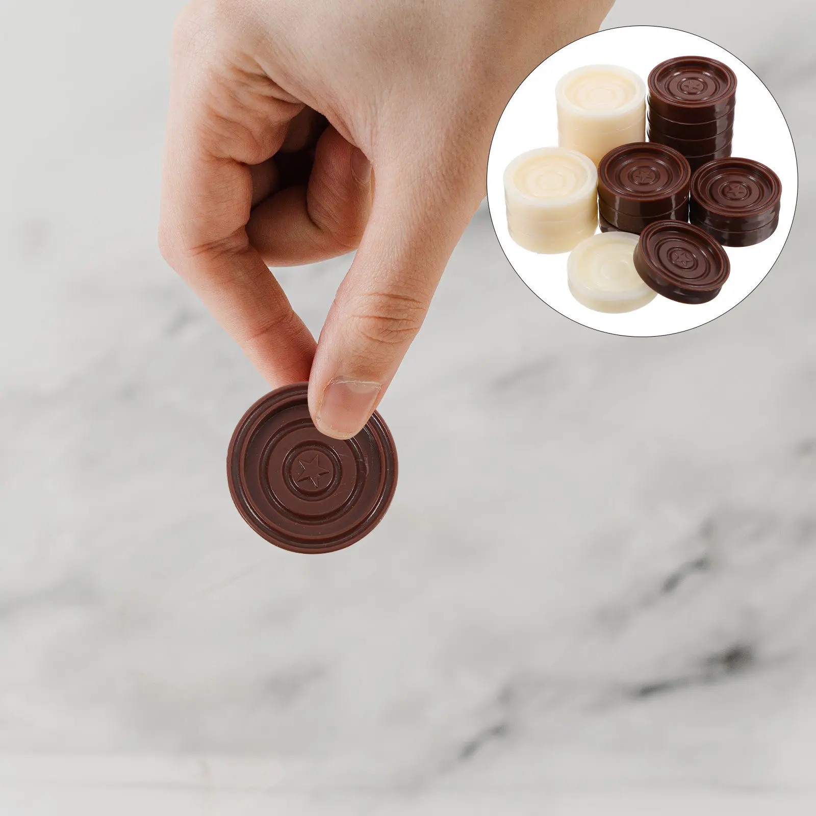 

24Pcs Backgammon Chess Pieces Plastic Checkers Board Game Accessories Replacement Set for Strategy Games Checkers Pieces Only