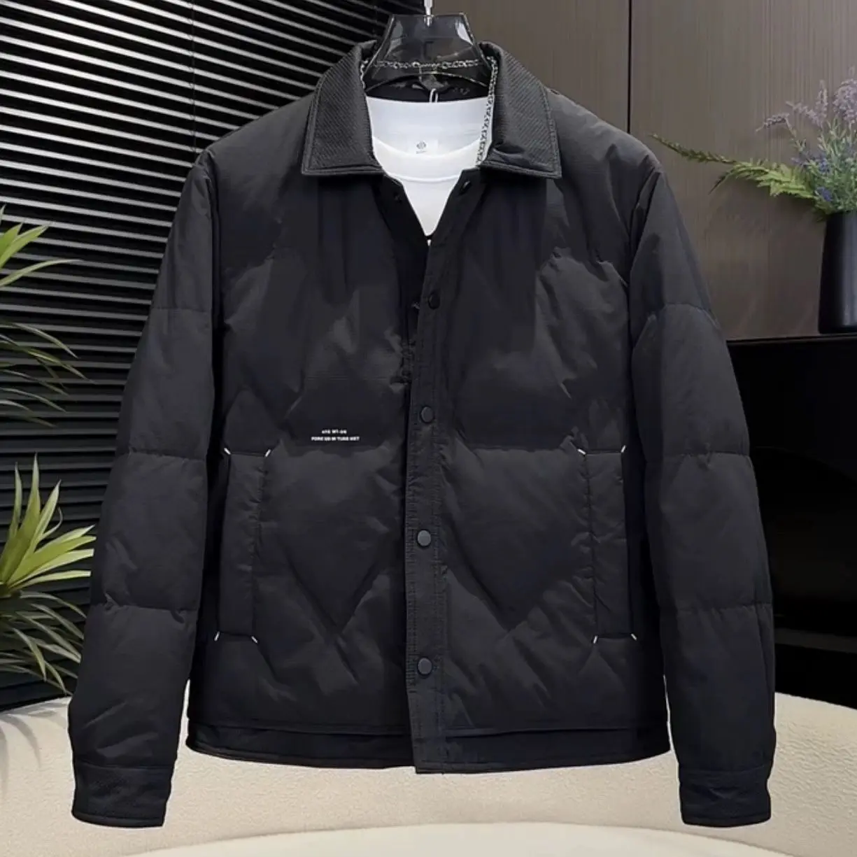 

Легкая хлопковая куртка для мужчин, модная брендовая тонкая теплая верхняя одежда, новая зимняя модель с воротником-стойкой, повседневная, с длинными рукавами