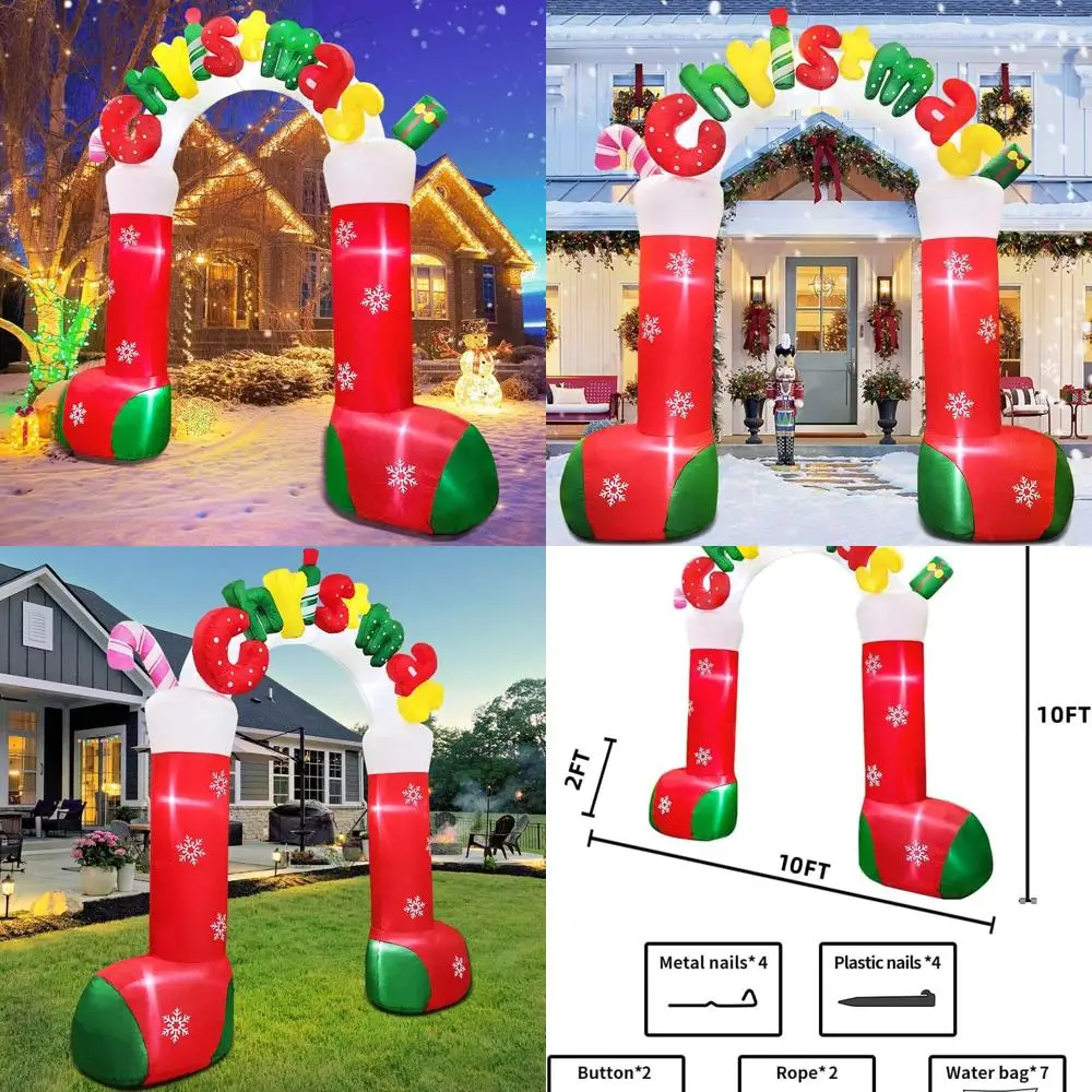 

Гигантская уличная рождественская надувная арка со светодиодной подсветкой для праздничных и новогодних украшений