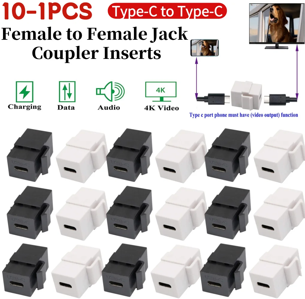 Keystone Jack USB 3.1 Type C Socket Cable Port Support Charging Data Synchronization for Wall Plate Outlet Panel