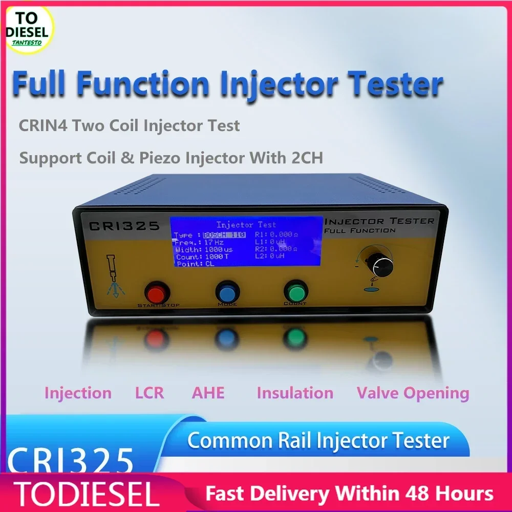 CRI325 Drive Insulation Test Common Rail Injector Tester  Dual Channel CRIN4 AHE Injector For Siemens Valve Air Gap Measurement