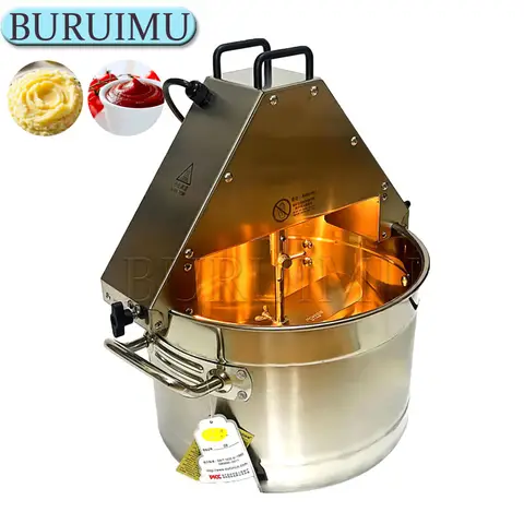 Electric Jam Sauce Mixer Cooking Mixer 10L Cooking Pot Stir fry Machine Wok for Commercial Home Use