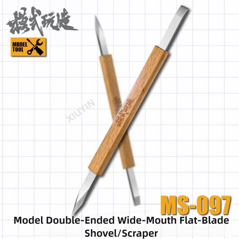 MSWZ Double Headed Wide Blade Push Knife for Gundam Model Flash Removing Edge Trimming Hole Reaming Detail Polishing Tools
