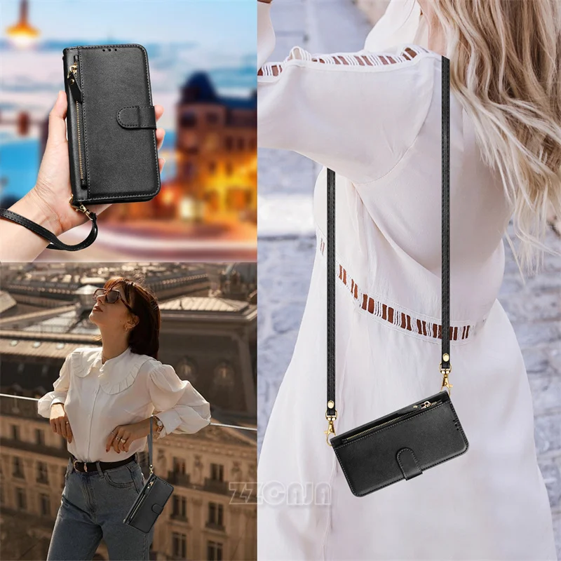 محفظة فاخرة بسحاب لهاتف شاومي ريدمي نوت 13 برو بلس 12S 12T 11E 11S 5G جراب قابل للطي على الطراز العتيق غطاء حامل لبطاقة الجلد