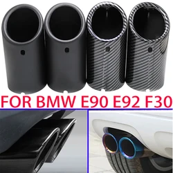2Pcs 70mm Car Exhaust Muffler Tip Cover For BMW F30 2013-2018 E92 E90 3 Series GT 325i 328i Stainless Steel Accessories