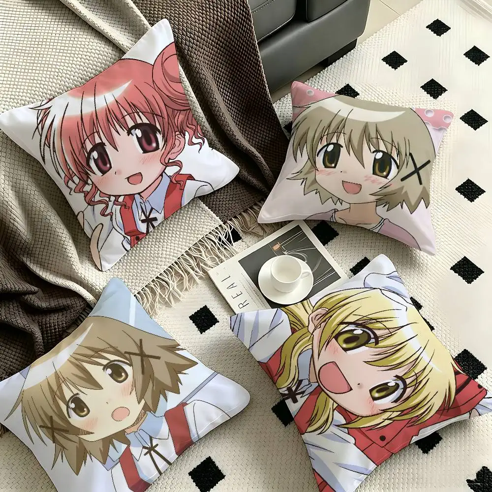 1pc Hidamari Sketch Pillow Case Fashion Square Pillowcase Bedroom Sofa Room Ins Decoration Leisure