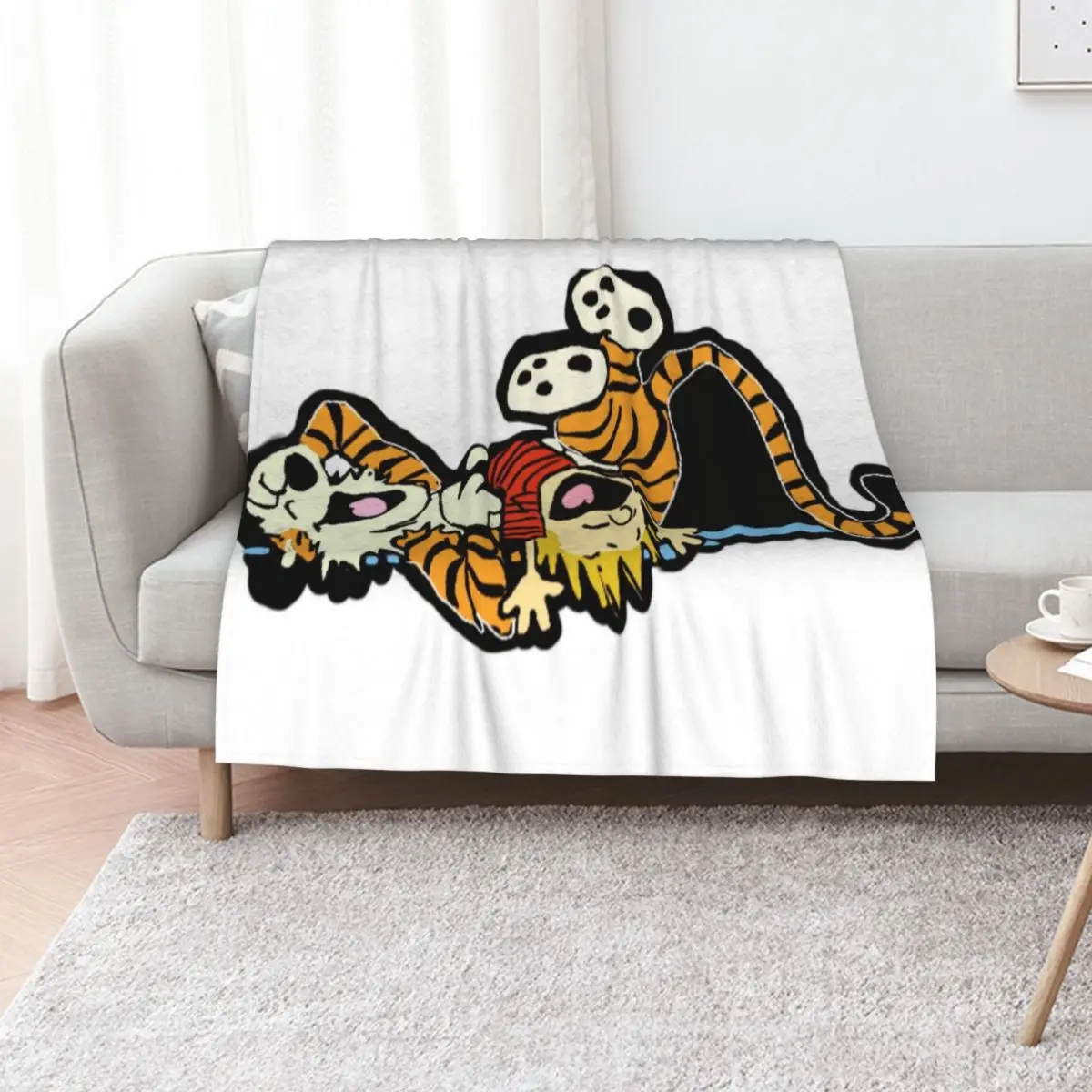

Calvin and hobbs Throw Blanket Soft Plush Plaid Sofa Bed Travel Blankets