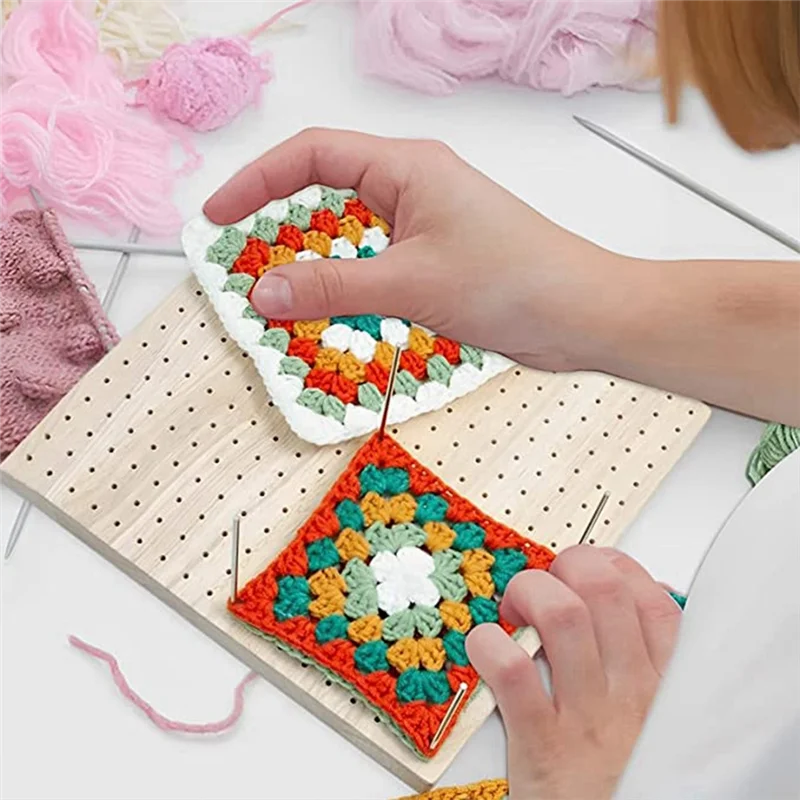

PA-Crochet Blocking Board, Wooden Handcrafted Knitting Blocking Mats and Pins for Knitting and Crochet