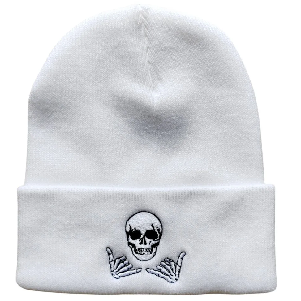 Winter Hat Men Knitted Hat Fashion Pullover Hat Casual Sports Warm Thick Winter Cap Stretch Women Cap White Black Hat Unisex