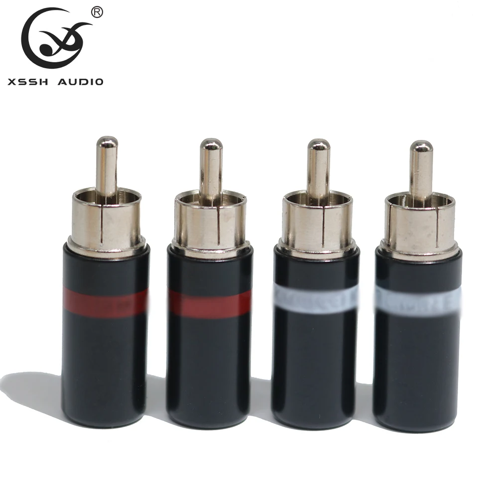 RCA XSSH-하이엔드 3mm 4mm 5mm AV 오디오 케이블, 용접 금도금 황동 오디오 RCA 플러그 커넥터 잭 터미널, 4 개/8 개/16 개