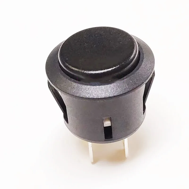 1pcs/lot R13-527 Double way with lock Black round with lock button switch Taiwan four-legged