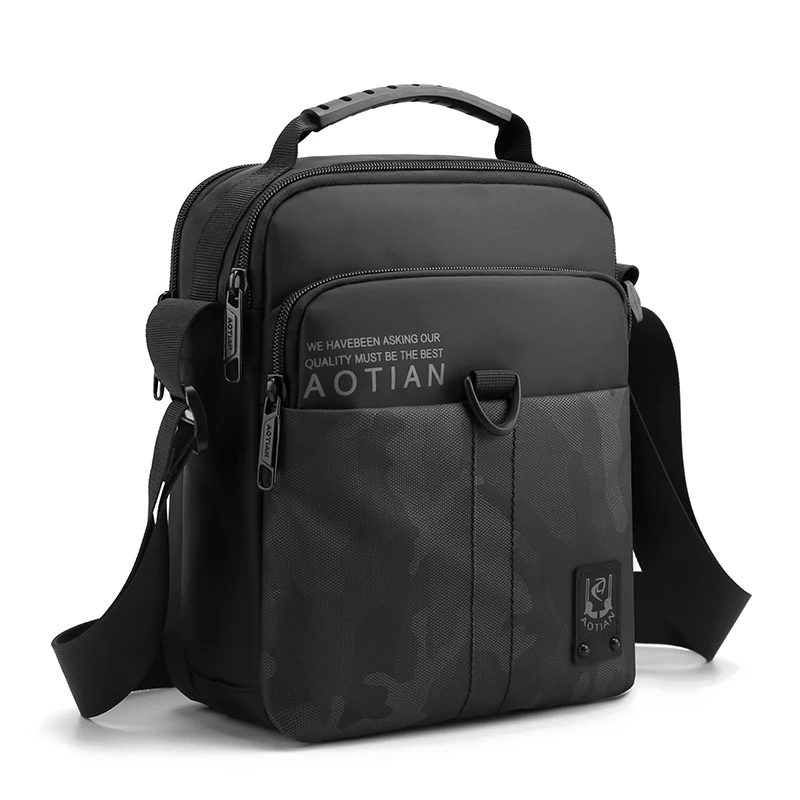 Saco de ombro dos homens da marca aotian multi-pocket man crossbody bag meninos saco do mensageiro bolsas de tote de camuflagem masculina de negócios