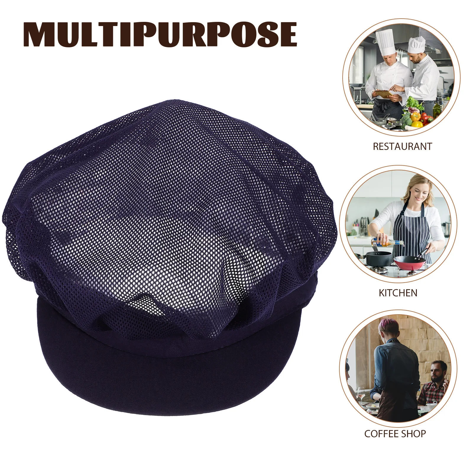 

1pc Adjustable Breathable Chef Hat Restaurant Kitchen Waiter Cook Cap Lightweight Elastic Comfortable Working Hat For Men Women