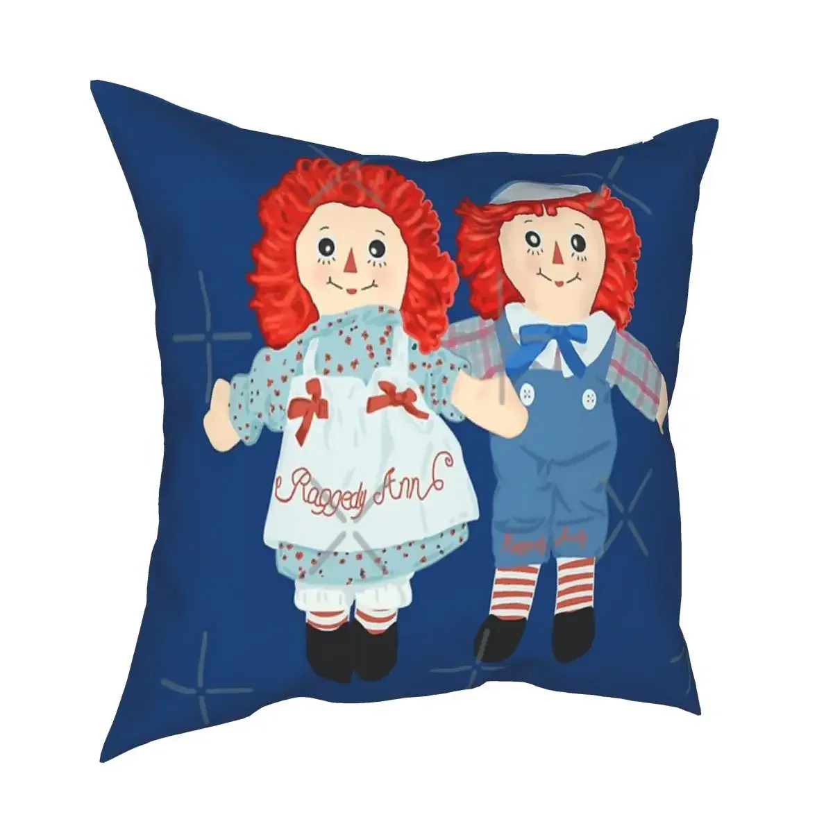 Raggedy Ann And Raggedy Andy The Vintage Dolls Pillow Case Headboard Fur Cushion All Sofa Black Cushions