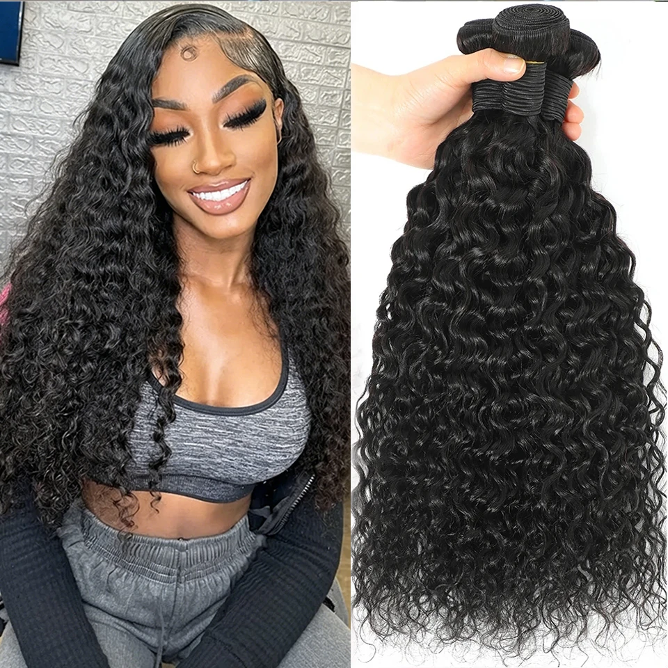 Brazilian Water Wave Hair Bundles Remy Human Hair Extension Natural Color 1/3/4 Bundles Loose Wave Hair Bundles Loose deep Burmese Curly Spiral Curls Double Weft Remy Natural Human Hair Bundles Extensions Top Quality Raw Hair Weave Bundles Vietnamese Hair