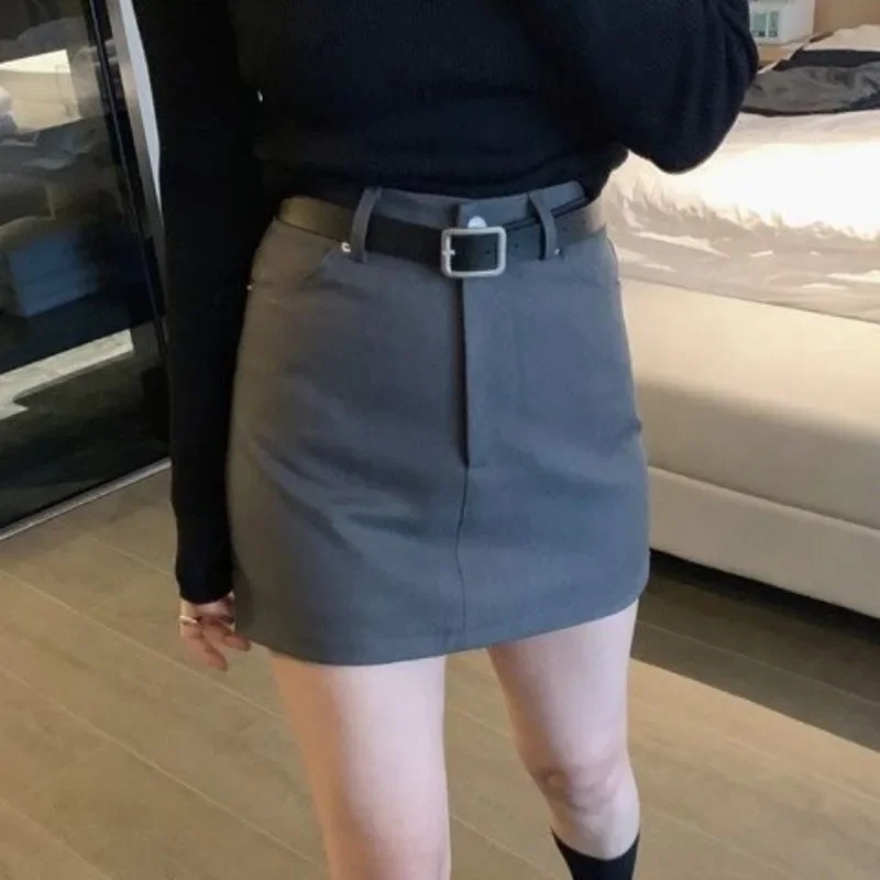 Skirts Women Temperament A-line Office Lady Mini Fashion Korean Style Comfortable Slim Chic High Waist Spring Harajuku Elegant