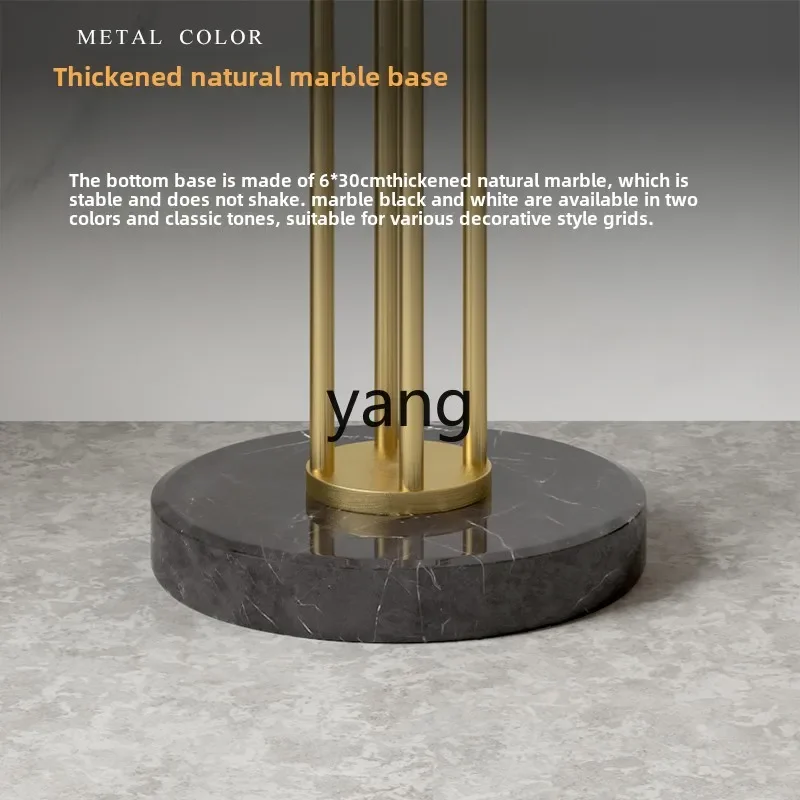 LH modern light luxury household metal coat rack simple marble base floor corner rack