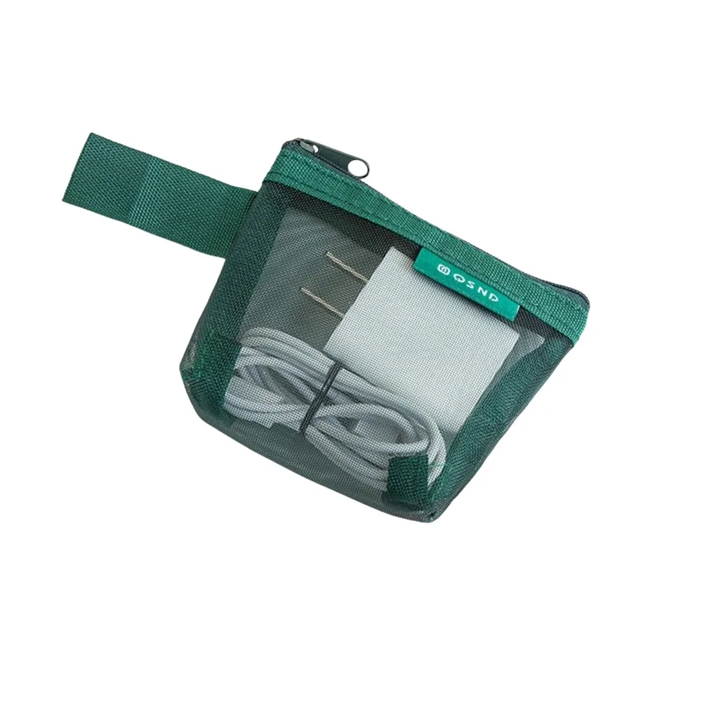 

Fashion Nylon Transparent Storage Bag Square Breathable Mini Zipper Coin Purse Lightweight Cosmetic Bag Travel Storage