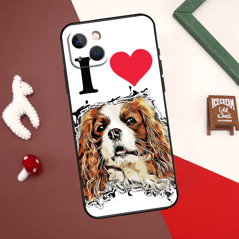 Cavalier King Charles Spaniel Dog Case For iPhone 16 13 12 11 14 15 Pro Max Plus X XR XS Max 12 Mini Cover Coque