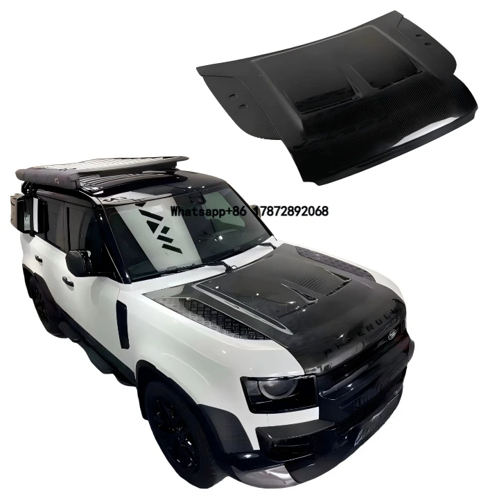 

New for Defender SVR Hood-Carbon Fiber Screw-On Attachment Black Color for Models 90/110/130 2021-2023 Retrofit/Upgrade