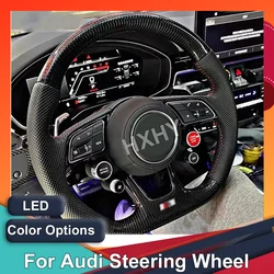 Upgrade Carbon Fiber LED Alcantara Leather For Audi RS A3 A4L A5 A6L A7 A8 q3 q5 q7 S3 S4 S5 RS3 RS4 Steering Wheel Customized