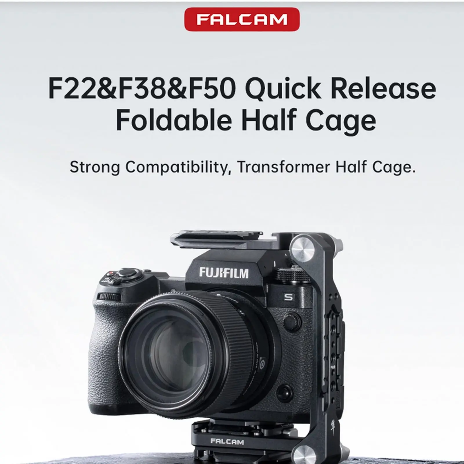 FALCAM F22 F38 F50 Quick Release Foldable Half Cage Kit for Sony, Canon R5/R6/R7/R10, Nikon Z5/Z50/Z6/Z60/Z7, Fujifilm XT XH Ser