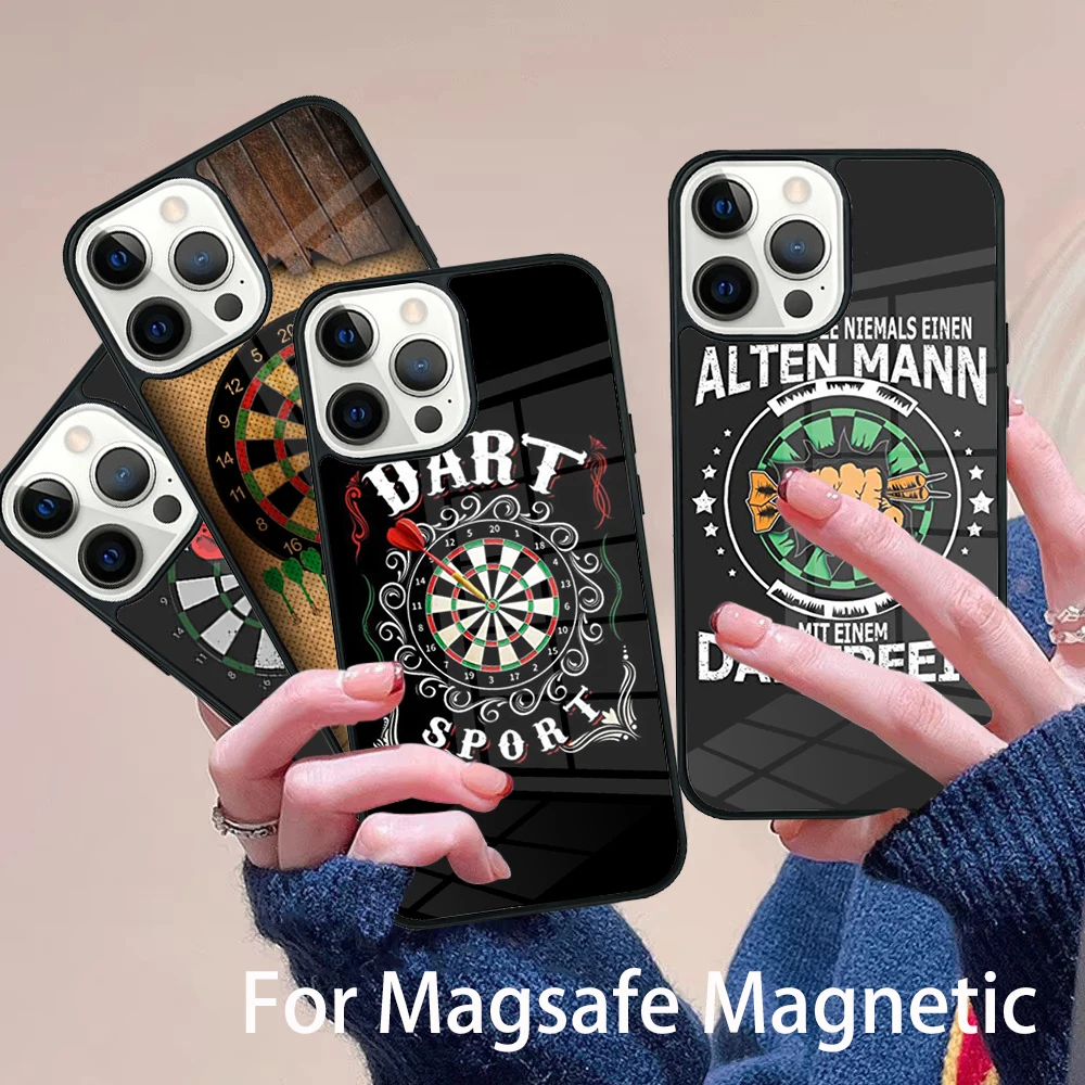 

Fashion Simple Dart Game Phone Case Magesafe Magnetic Wireless Charge Cover For IPhone 16 11 12 13 14 15 Pro Max Plus Mini