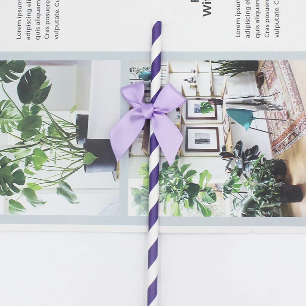 

30pcs Bowknot Paper Straws Colorful Big Bowtie Drinking for Party Birthday Cake Decorations Holiday Events Kitchen Bar Supplies