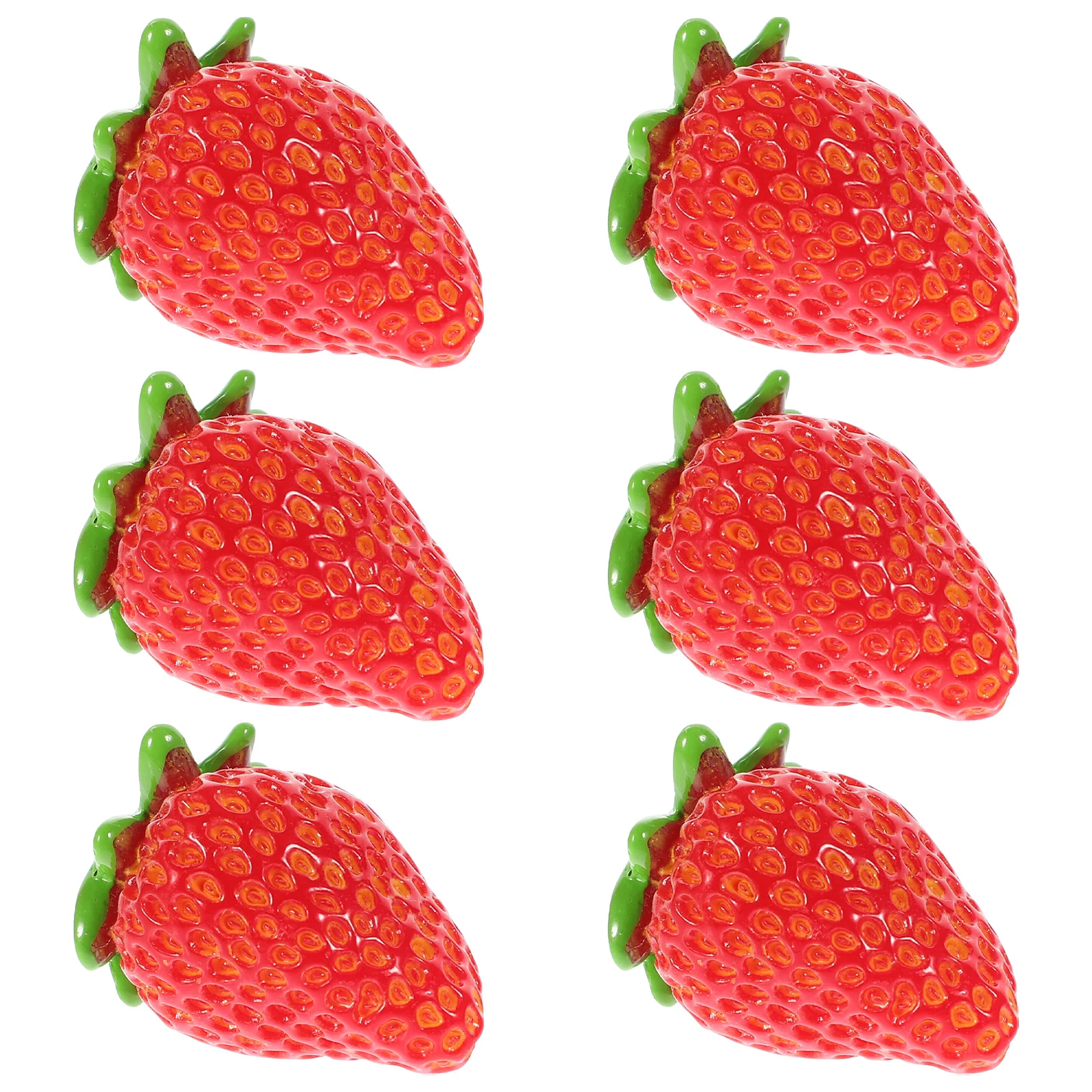 6 Pcs Fruit Slicer Cup Simulated Strawberry Miniature Fake Fruits Top Hat Freeze Dried Strawberries Red