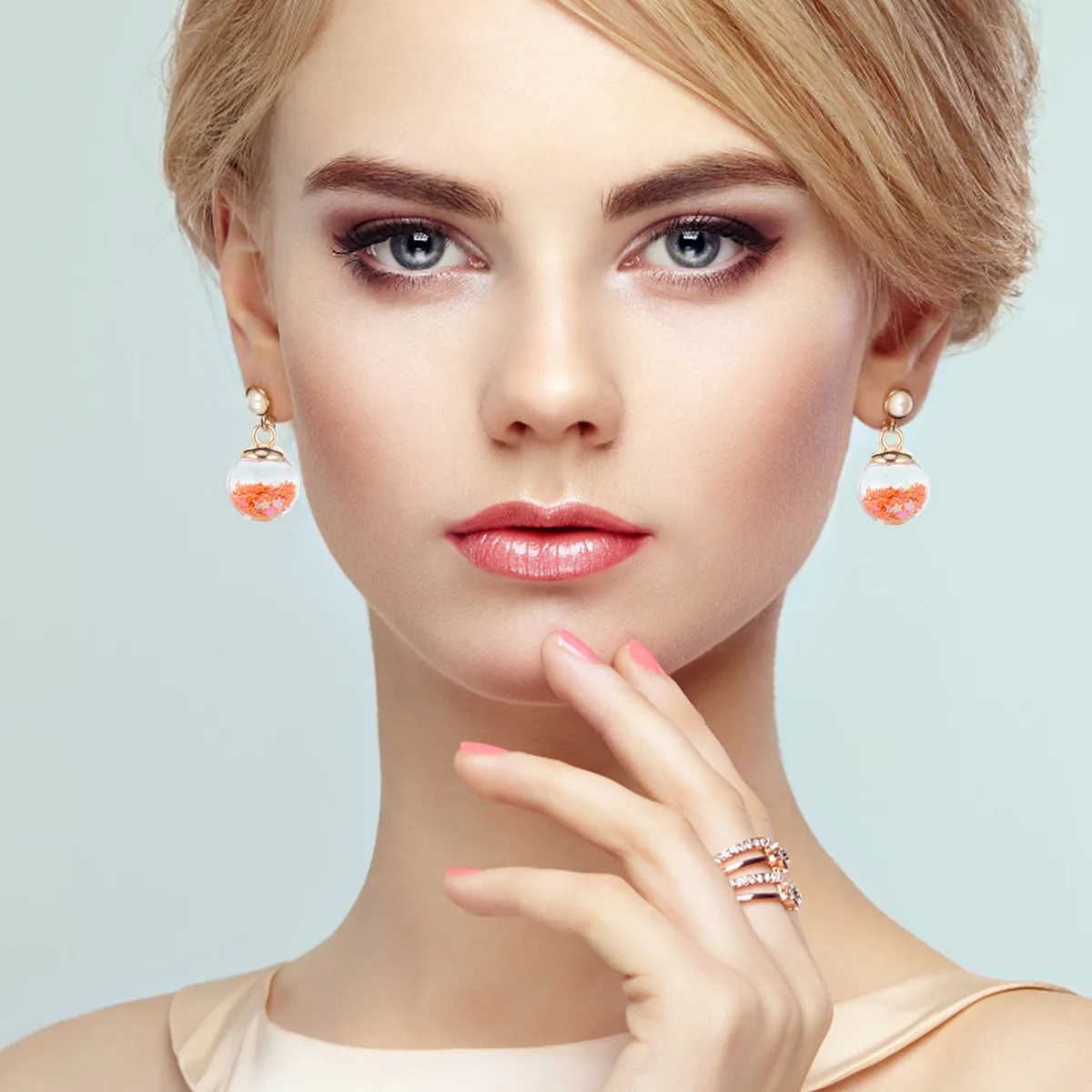 

34Pcs Glass Charms Mini Clear Blown Ball for Jewelry Craft DIY Colorful Glitter Pendant Supplies Ball Charms