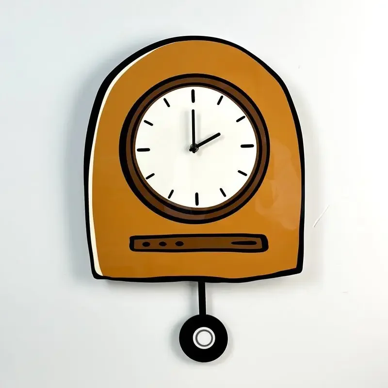 New Korea Cartoon Wall Clock Living Room Clocks Home Decor Digital Clocks Modern Design Swinging Pendulum Clock Home Decoration