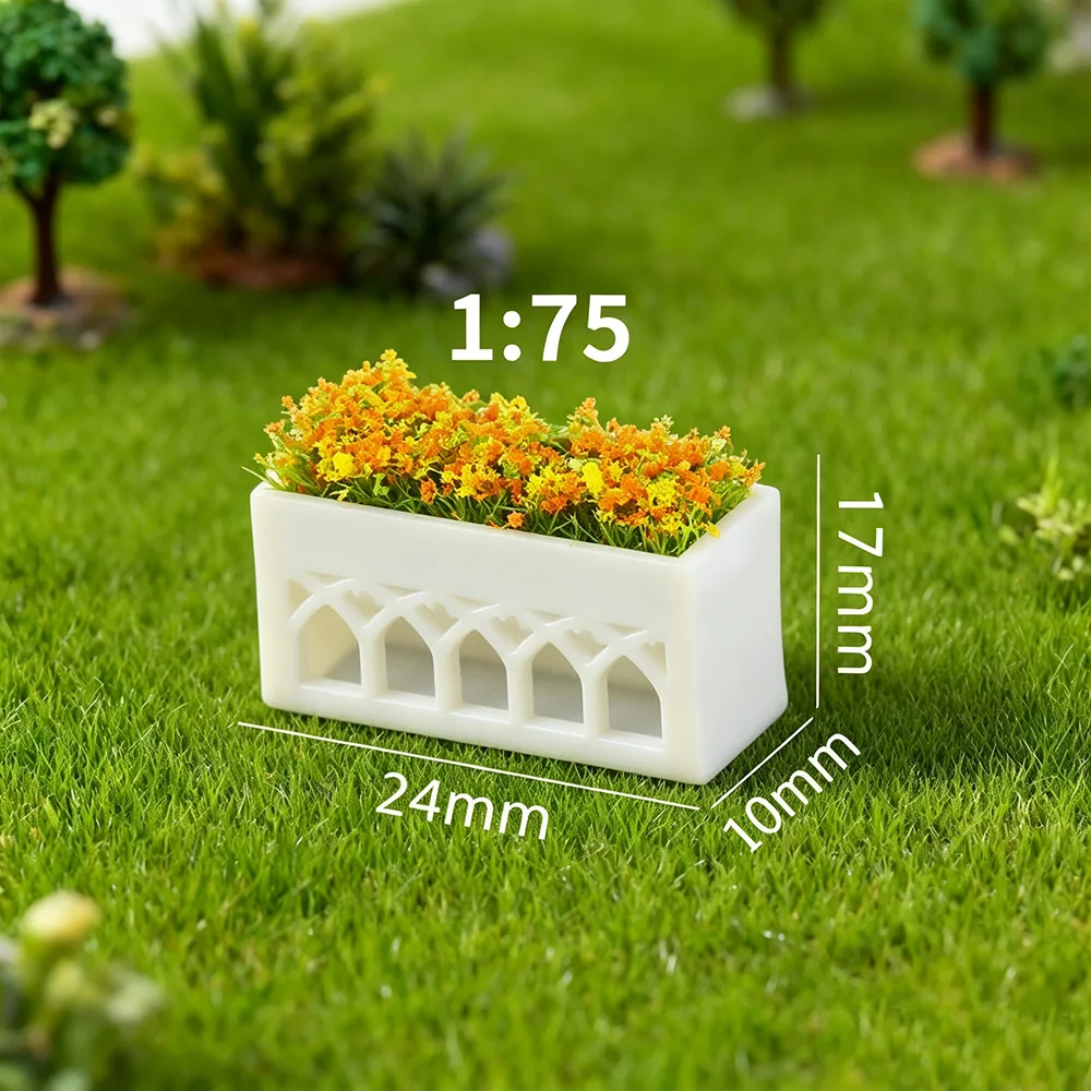 1:75 Maßstab Mini-Blumenkasten-Modell Simuliertes Blumenbeet Grasbüschel für Architektur-Sandtisch Gartenszenen-Materialien – Detail 5