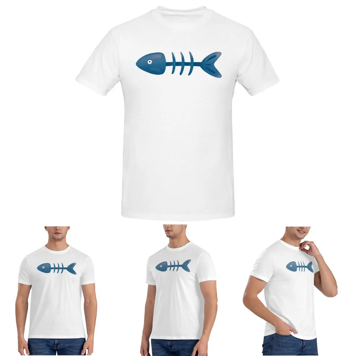 

Poor Fish T-Shirt for Men Cotton Oversized T Shirts Men's Short Sleeve Round Neck Summer Clothes Tops S-6XL