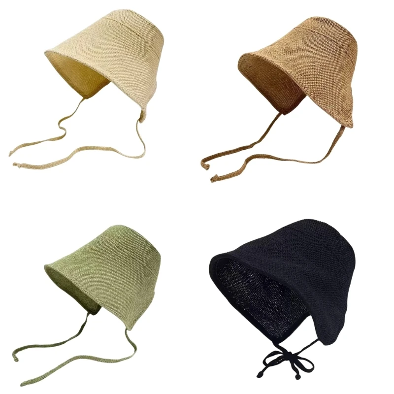 Bucket Sun Hat Sun Bonnets with Chin Ties for Beach Travel, Outdoor Walks, Daily Sun Shade, Summer Packing, Size Wear Y166