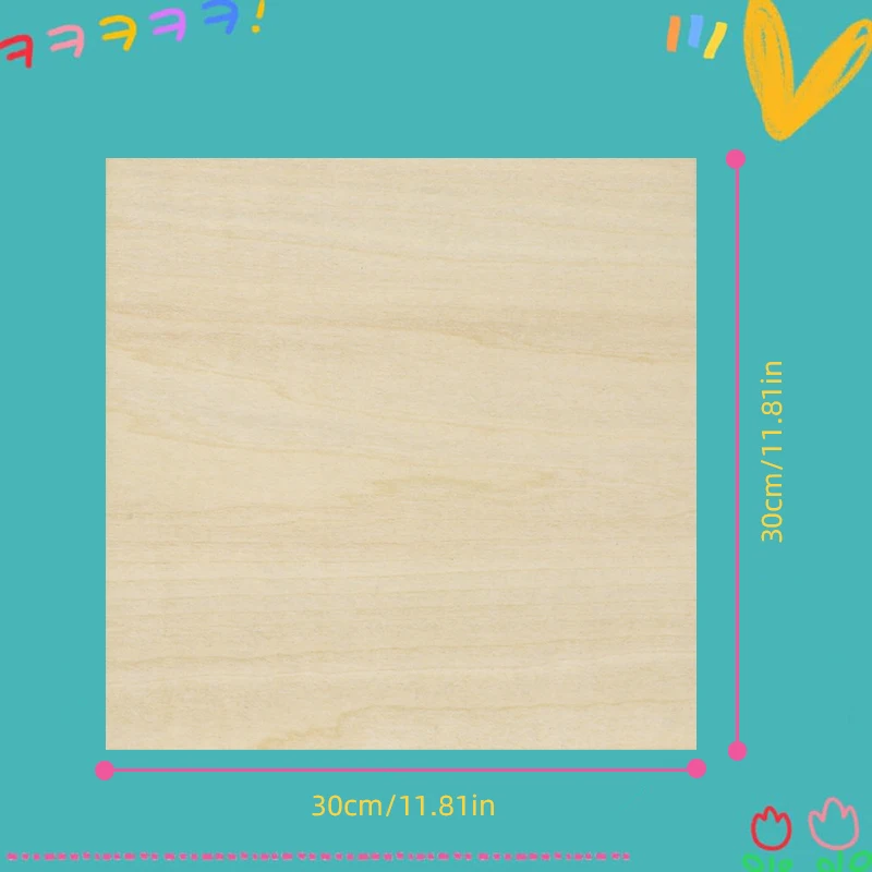 5Pcs DIY Polar Board for Crafts-12 X12 X 1/8 Inch- 3mm Thick Plywood Sheets with Smooth Surfaces-Unfinished Squares Wood Piecess