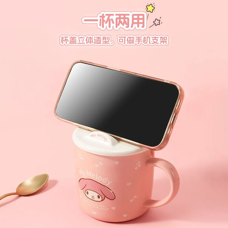 بلدي ميلودي سينامورول أنيمي Kawaii سانريو شخصيات كوب سيراميك 370 مللي لطيف الكرتون Ins موضة الحليب القدح هدايا للفتيات